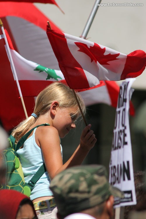 Girl Lebanon Canada Flag
