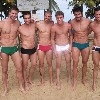 Mister Brazil 2010 Jonas Sulzbach (left) with candidates of Mister Brazil 2011 Pageant