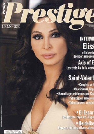 Elissa on cover of Prestige Mag photo by Roger Moukarzel