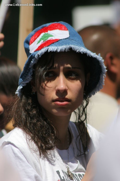 Woman wearing Lebanon Hat