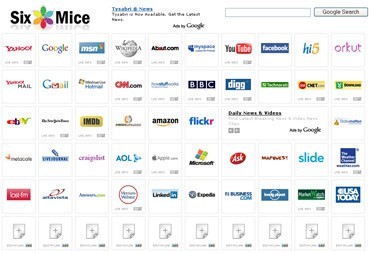 Six Mice - voted as the best default homepage