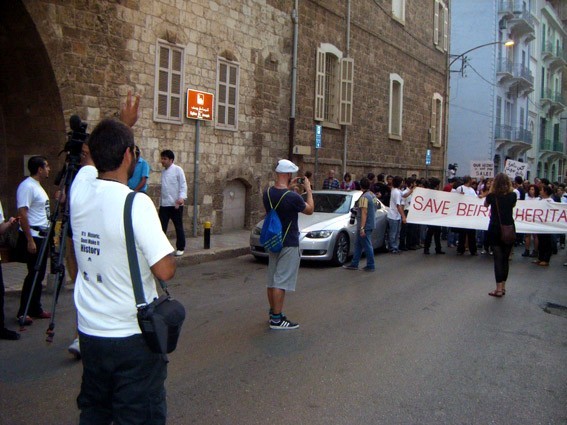 Media covering the Save Beirut Architectural Heritage event in 2010 photo