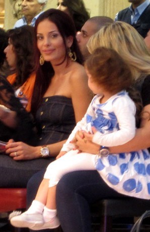Dominique Hourani with her daughter at the fashion show