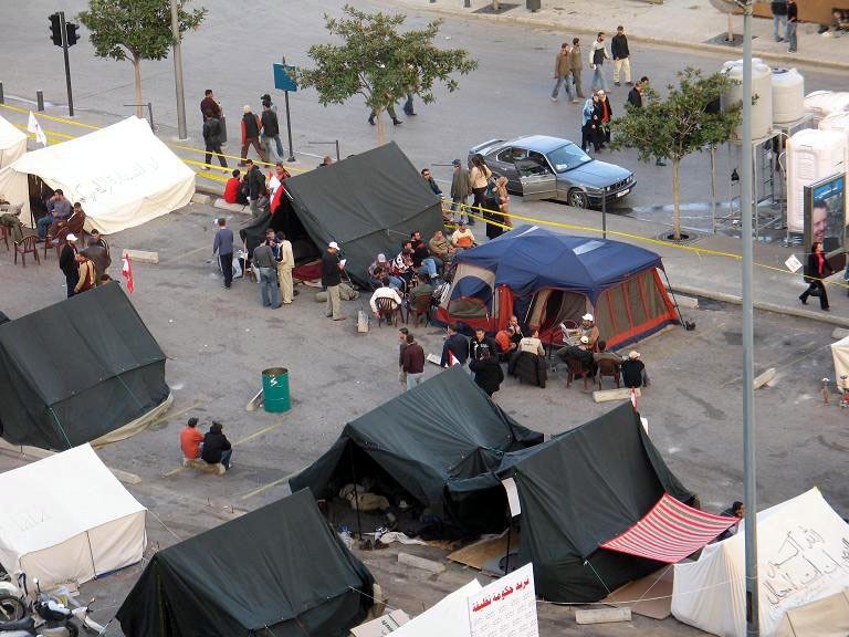 Opposition Camping in Downtown Beirut