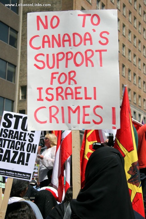 Protest against canada support to war