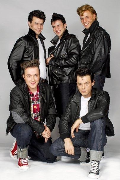 Photo of Djamel Mehnane and the boys in Grease musical
