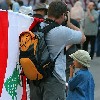 Father Son and a Lebanese Flag