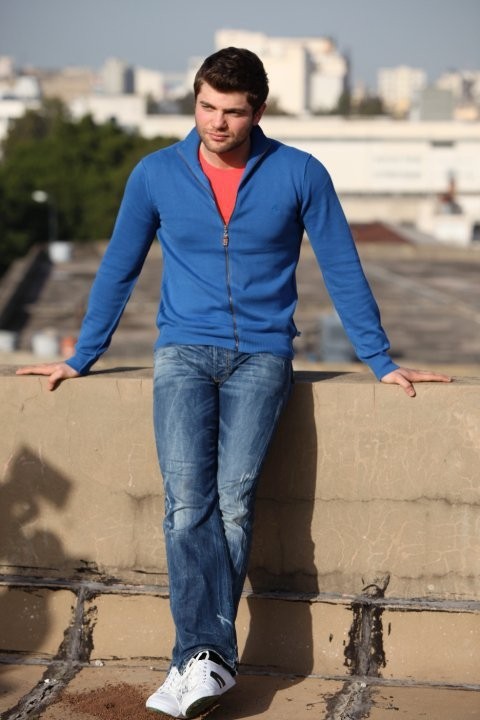 Michel Azzi wearing sexy jeans